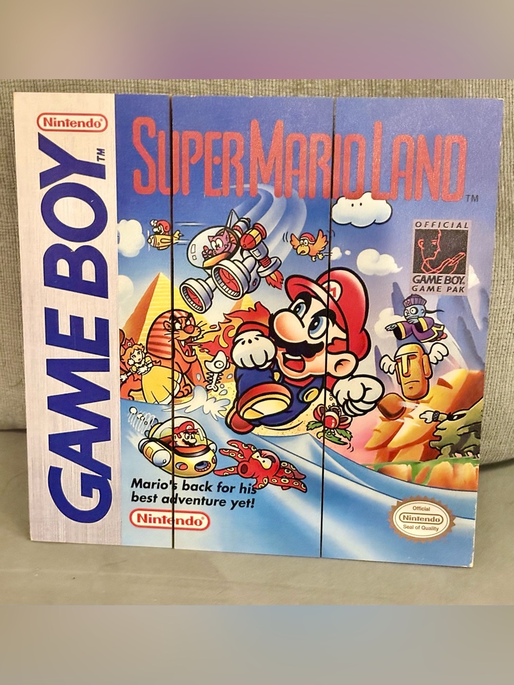 Super Mario Land Box Art - Wood Wall Art Nintendo Gameboy NES SNES N64 GameCube